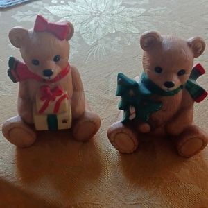 Homco Set of 2 Christmas  Teddys